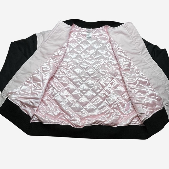 Disney Varsity Jacket Womens Mickey Mouse Pink Black Disneyland Lined Zip NEW - Picture 8 of 16